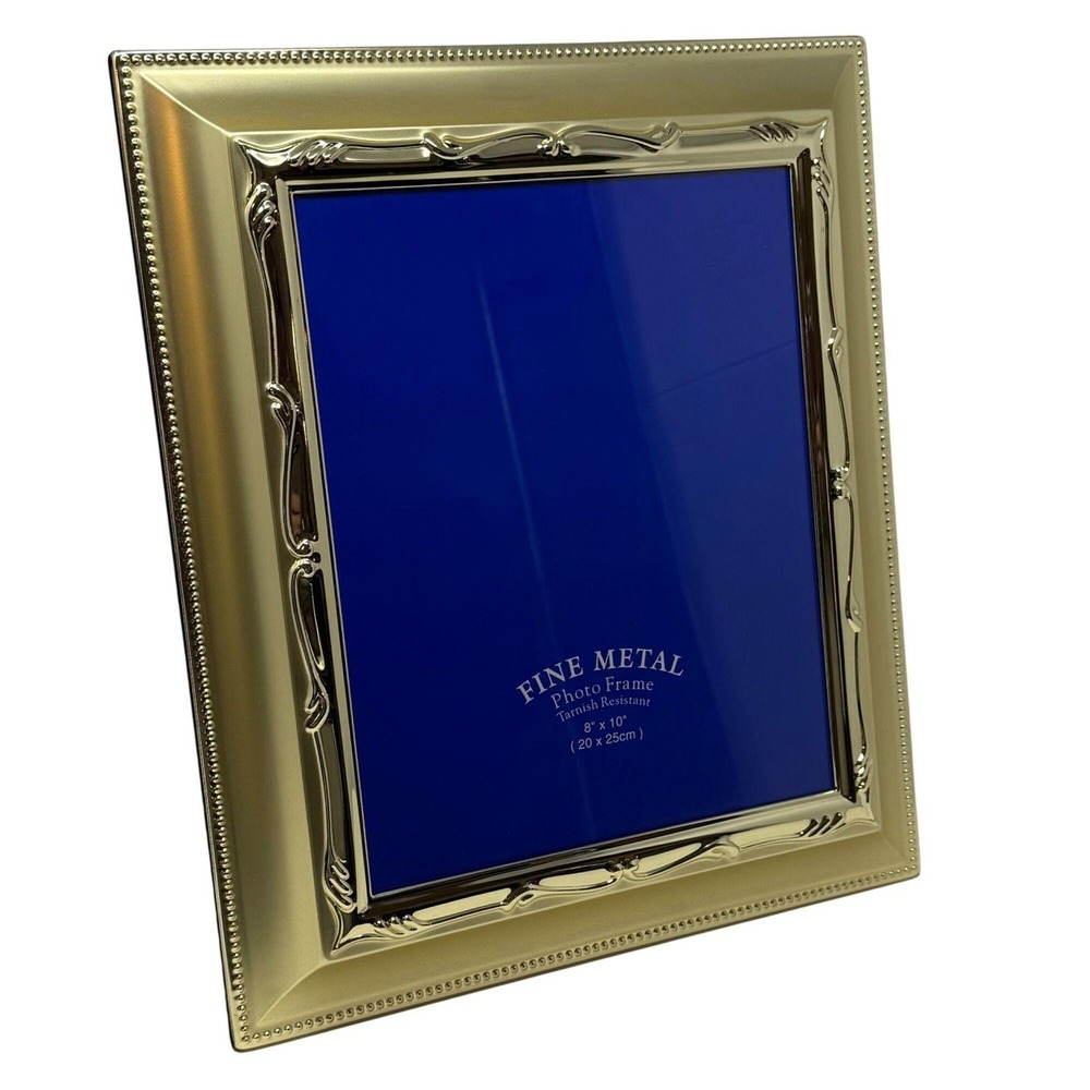Vintage Gold Tone Ornate Picture Frame 8x10 Velvet Back‎ Tabletop Wall 1980s